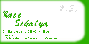 mate sikolya business card
