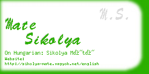 mate sikolya business card
